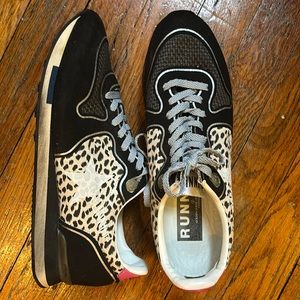 Golden Goose running athletic dept animal print sneakers worn once too tight 39